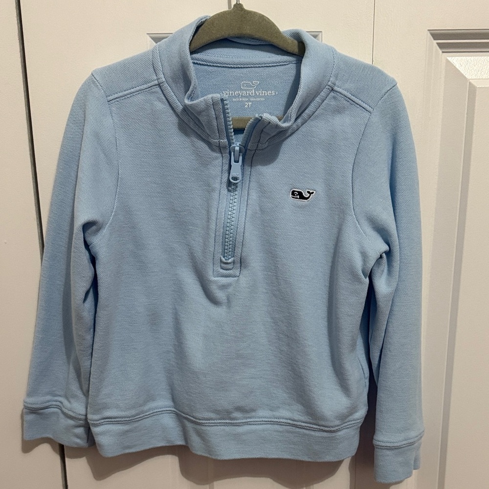 Vineyard Vines Kids Sky Blue Quarter-Zip Sweatshirt quarter zip